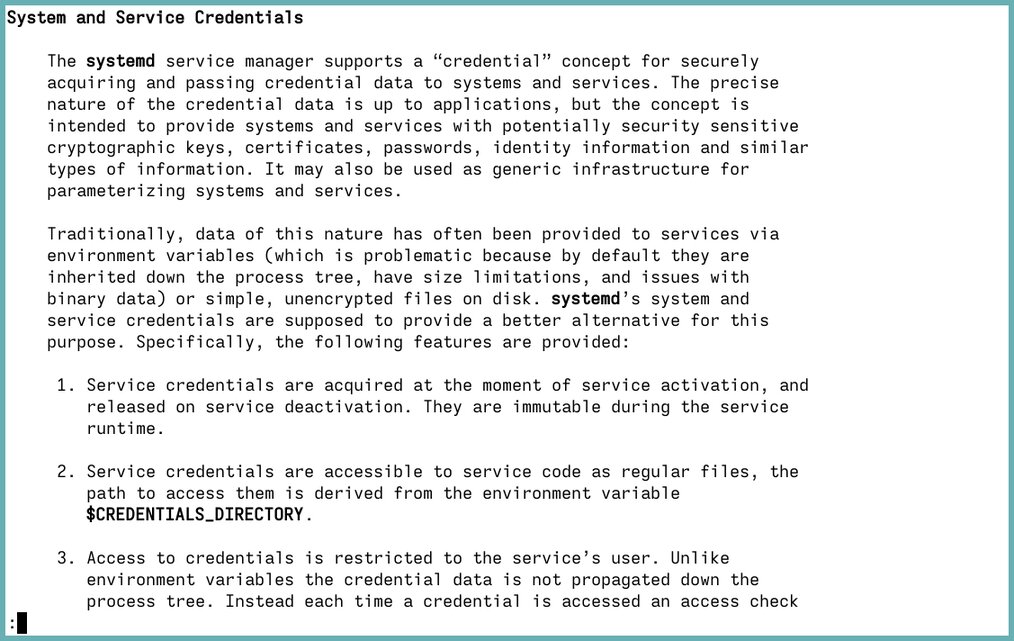 Terminal window displaying readable
documentation.