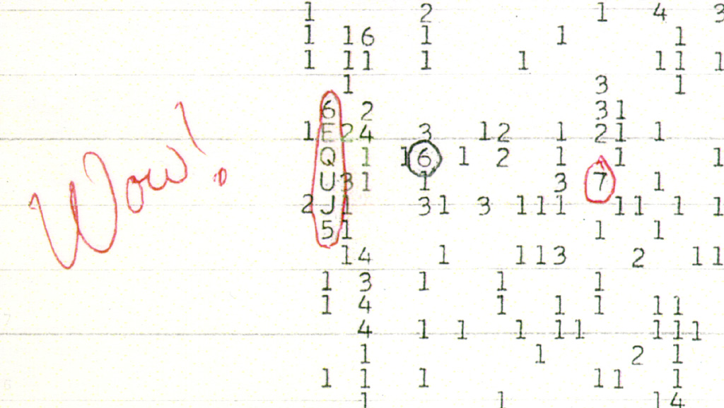The Wow! Signal represented as 6EQUJ5.